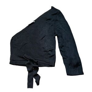 Zara Black One Shoulder Blouse